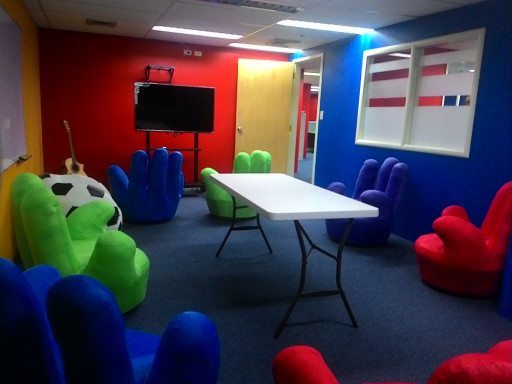 One of the rooms in Cloudstaff's Makati office. Cool, colourful and funky.