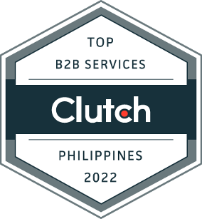 Clutch awards logo with text that reads: Top B2B services Philippines 2022