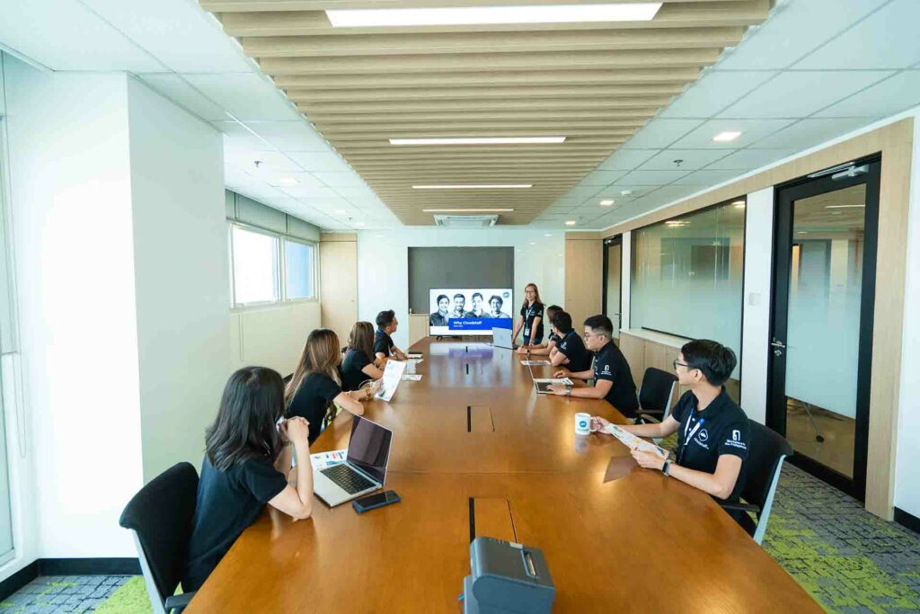 Cloudstaffers having a meeting