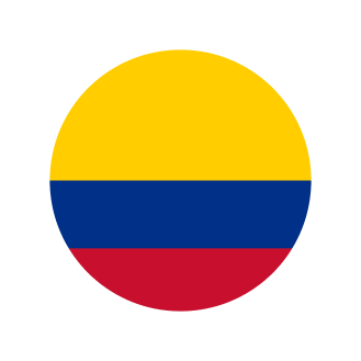 The Colombian flag in circular shape