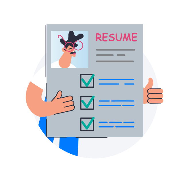 a animated image of a resume